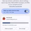 Предварительный просмотр экрана управления резервными копиями Android 1