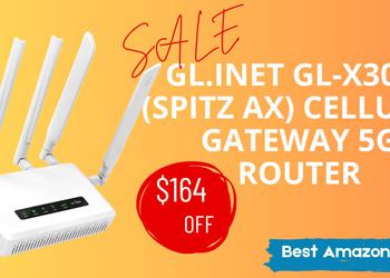 GL.iNet GL-X3000 (Spitz AX) Cellular Gateway 5G Router -  Limited time deal $164 Off!