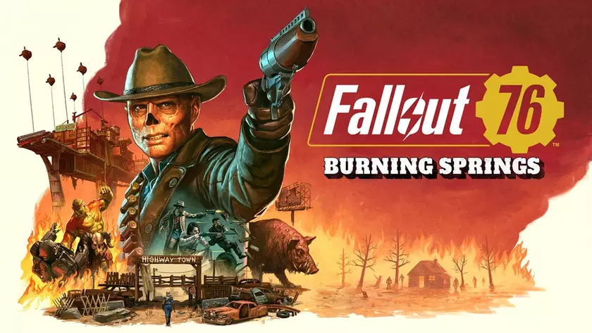 Первый взгляд на индустриальный ад: постер Fallout 76: Burning Springs