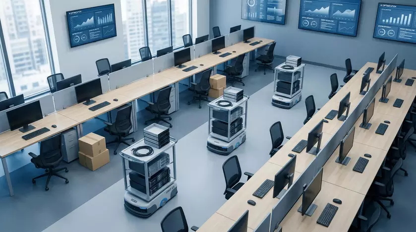 Рабочее место в офисе без людей