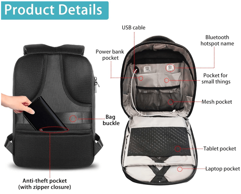 Welaso backpack with led display