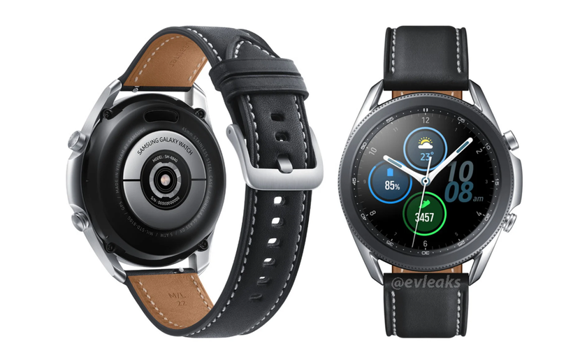 Samsung Galaxy Watch 3 на официальных рендерах: механический безель, стальной корпус, две кнопки управления и кожаный ремешок
