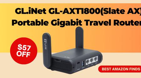 GL.iNet GL-AXT1800 (Slate AX) Portable Gigabit Travel Router - Get $57 Off!