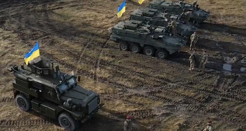 Министр обороны Украины показал американские БМП Stryker и бронированные автомобили Cougar на вооружении ВСУ (видео)