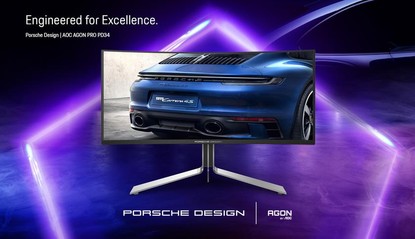 AOC presents the AGON PRO PD34 gaming monitor for €1,190: a QD-OLED with a Porsche 911 design