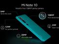 Xiaomi опубликовала характеристики камеры смартфона Xiaomi Mi Note 10 (aka CC9 Pro)