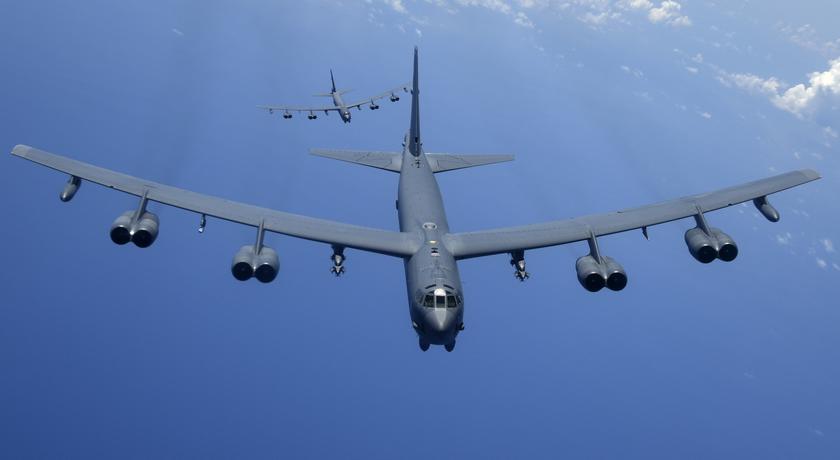 Стратегические самолёты B-52 Stratofortress отработали тактику бомбардировки на Ближнем Востоке