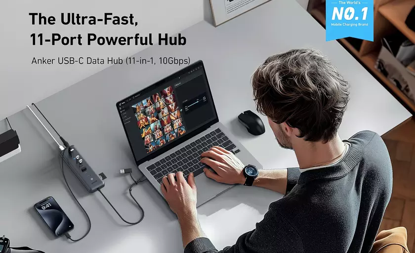 Anker анонсировала хаб 11-в-1 с портами USB-C, слотом для карты памяти и выходной мощностью до 100 Вт