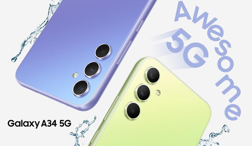 Samsung Galaxy A34 5G - Dimensity 1080, 48-МП камера, IP67 та One UI 5 з Android 13