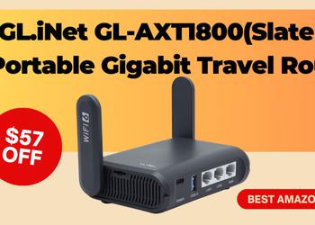 GL.iNet GL-AXT1800 (Slate AX) Portable Gigabit Travel Router - Get $57 Off!