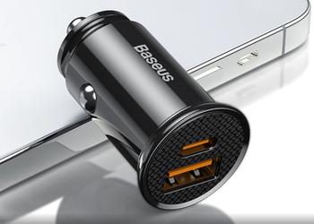 Автомобильное зарядное устройство Baseus с портом USB-C и мощностью в 30 Вт за $3