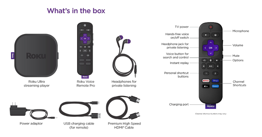 Roku Ultra Streaming Device streaming stick for projector