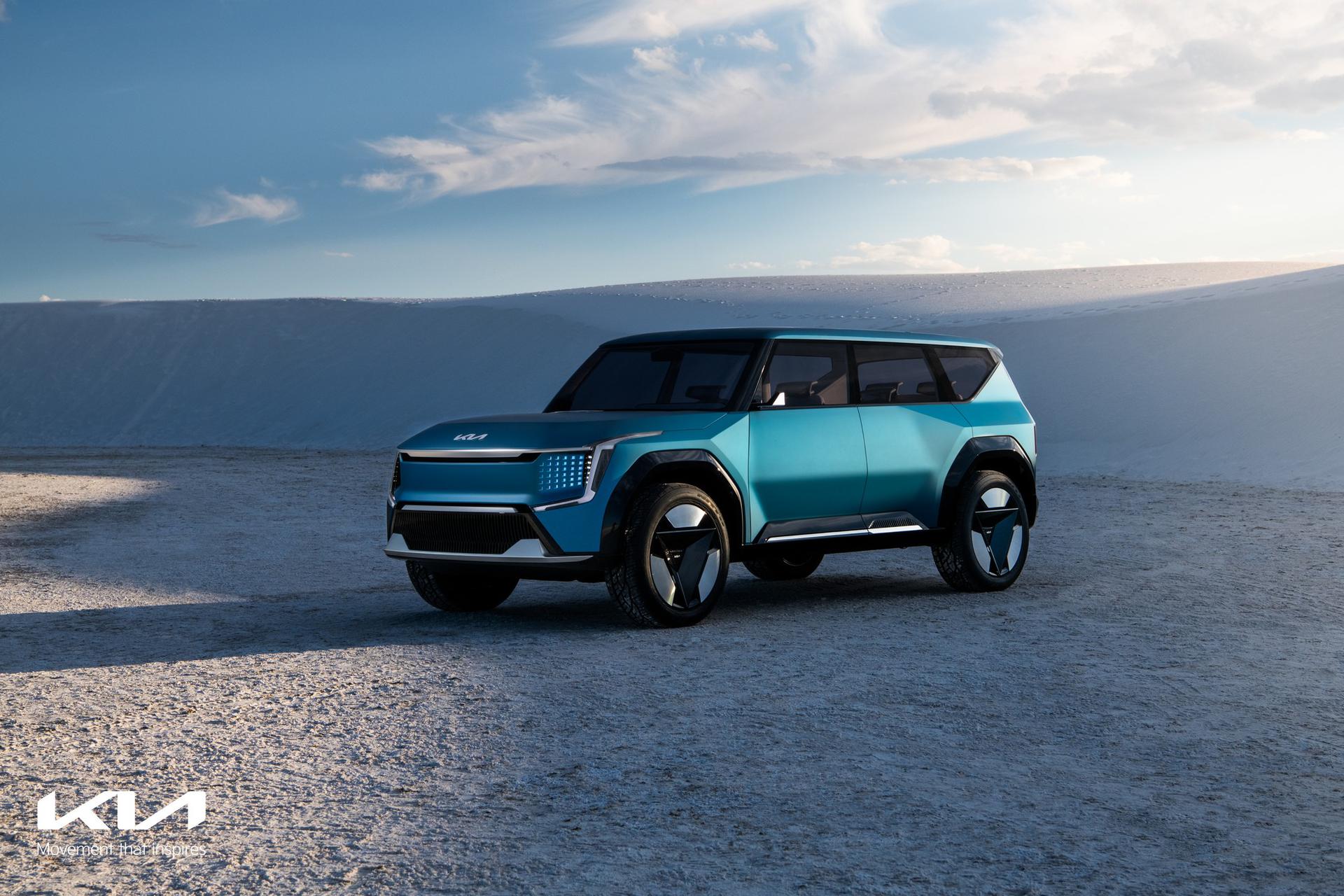 Rivian R1S and Tesla Model X competitor: Kia shows teaser of future EV9 ...