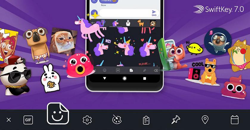 В SwiftKey добавили стикеры и анимации