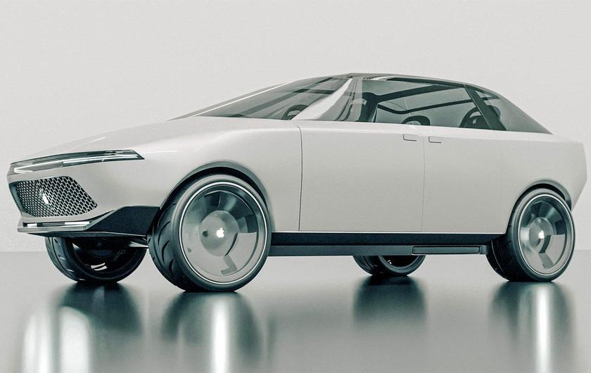 Дизайн у стилі Tesla Cybertruck, скляний дах та величезний дисплей: створено першу 3D-модель електрокара Apple