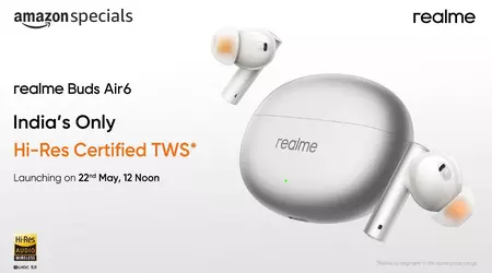 TWS realme Buds Air 6 headphones with ANC and LHDC support will debut at the global launch of realme GT 6T