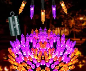 Joomer Guirlande Lumineuse Orange Violet d'Halloween