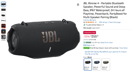 JBL Xtreme 4 Portable Bluetooth Speaker with 80W Output - Save