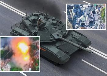 Украинский дрон точным попаданием гранаты в люк добил российский модернизированный танк Т-90М стоимостью несколько миллионов долларов