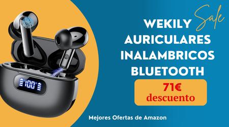 Auriculares inalámbricos Bluetooth Wekily ahora con 71 € de descuento.