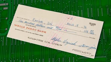 A 1976 Apple cheque signed by Jobs and Wozniak sold at auction for $135,000