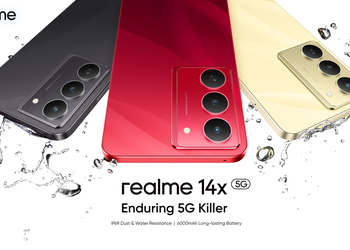 В Индии представлен Realme 14x: чип Mediatek 6300, батарея 6000 мАч, защита IP69 и ударопрочность MIL-STD-810H