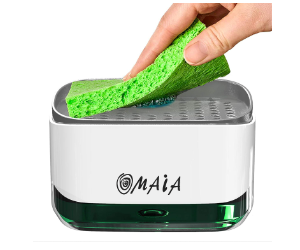 OMAIA 2-in-1 Dish Soap Dispenser with Sponge Holder