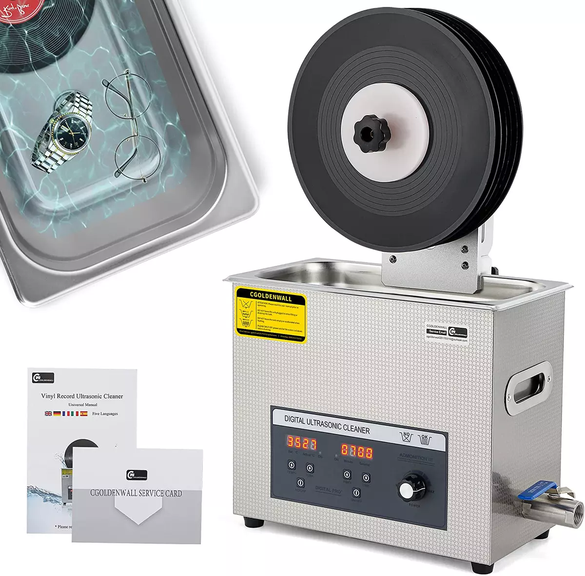 CGOLDENWALL 6.5L 6-Records Ultrasonic Vinyl Record ...