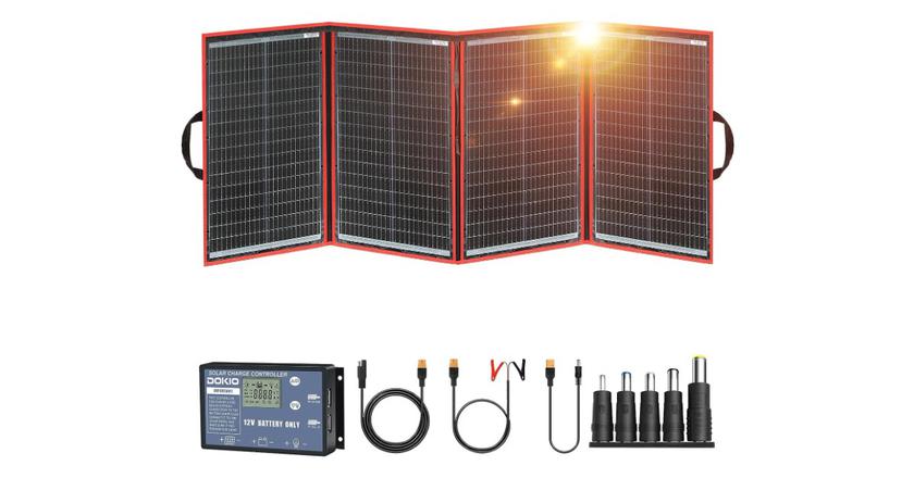 DOKIO 220w Portable Foldable Solar Panel Kit