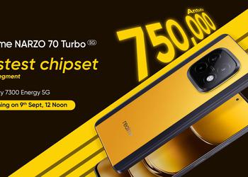 Официально: realme Narzo 70 Turbo с чипом MediaTek Dimensity 7300 Energy дебютирует 9 сентября