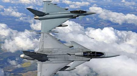 German Eurofighter and Swedish Gripen fighter jets conduct joint exercises for NATO