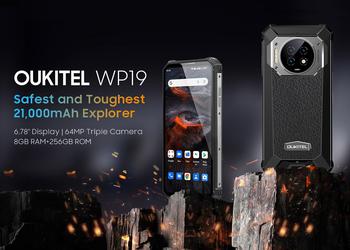 Oukitel WP19: rugged smartphone with 21,000 mAh battery and night vision camera