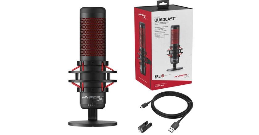 HyperX QuadCast meilleur microphone à condensateur pour le streaming