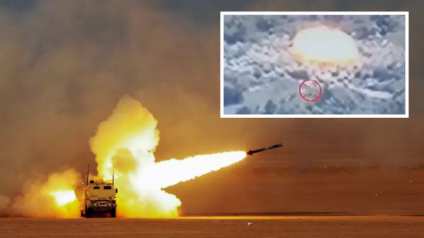 HIMARS/MLRS эффектно уничтожил российский самоходный миномёт 2С4 «Тюльпан» – видео прилёта GMLRS снято польским дроном FlyEye