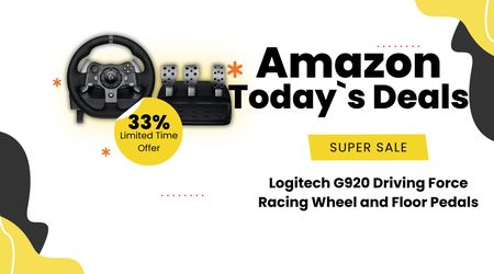 Logitech G920 Driving Force Racing Wheel and Floor Pedals – Save $110 Today!