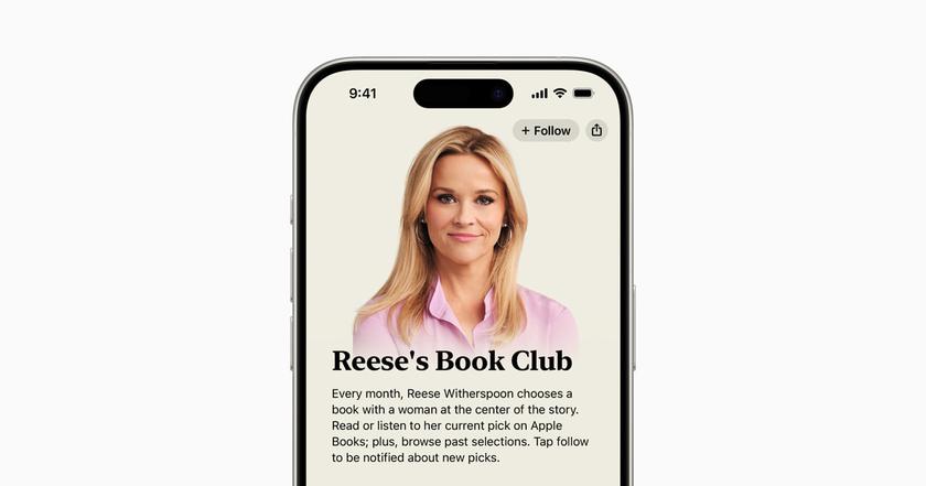 Apple заявила о партнерстве с Риз Уизерспун и Reese's Book Club