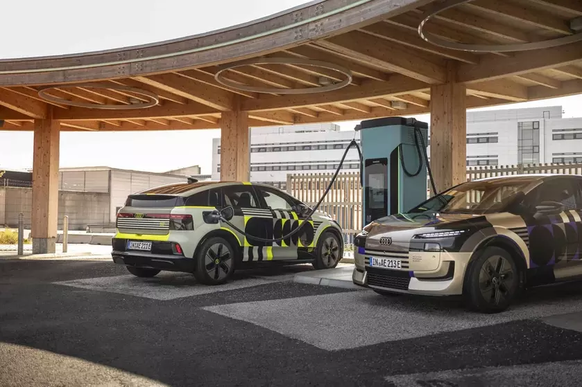 Новый электромобиль Audi A2 e-tron в белом цвете