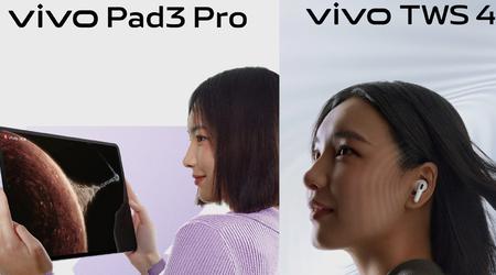 Il n'y a pas que les smartphones pliables X Fold 3 : le 26 mars, vivo présentera également la tablette Pad 3 Pro et les écouteurs TWS, dont le design rappelle celui des AirPods Pro.