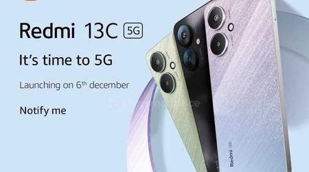 Redmi 13C 5G with MediaTek Dimensity 6100+ chip and 50 MP camera will debut on December 6