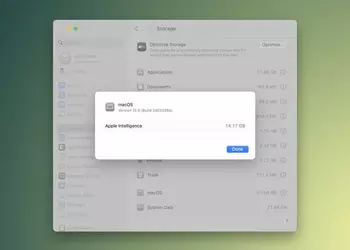 Как узнать, сколько места занимает Apple Intelligence в macOS 15.4