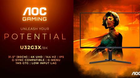 Display 4K UHD, 144Hz e HDMI 2.1 a 650€ - Annunciato il monitor AOC Gaming U32G3X/BK