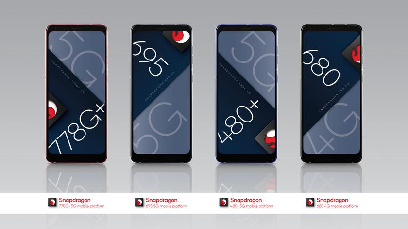 Qualcomm представила 4 новых процессора для смартфонов среднего и начального уровня: Snapdragon 778G+, Snapdragon 695, Snapdragon 680 и Snapdragon 480+