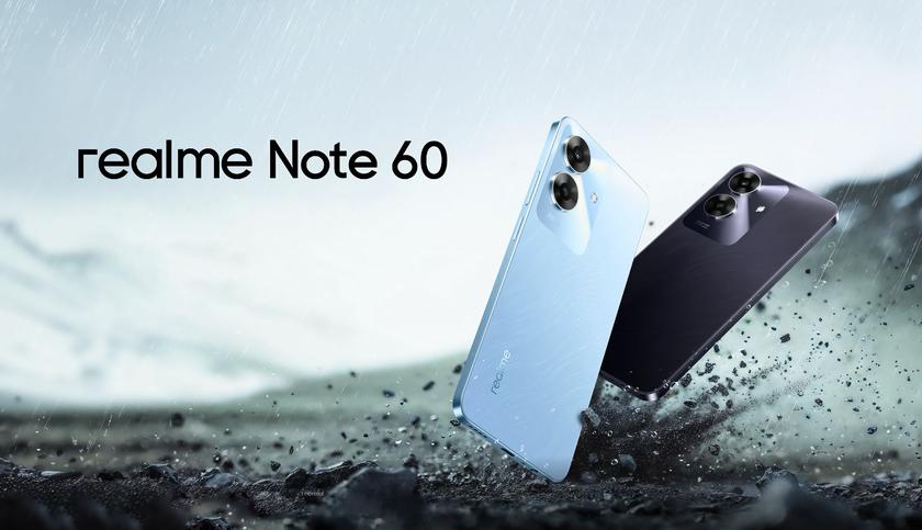 realme Note 60: смартфон за $90 с FHD+ экраном на 90 Гц, защитой IP64 и батареей на 5000 мАч