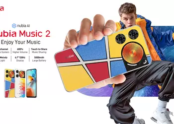 ZTE представила новый музыкальный смартфон Nubia Music 2 с тремя широкополосными динамиками и поддержкой DTS:X Ultra