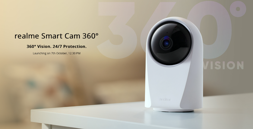 Не только TWS-наушники Buds Air Pro: Realme 7 октября представит ещё камеру видеонаблюдения Smart Cam 360°