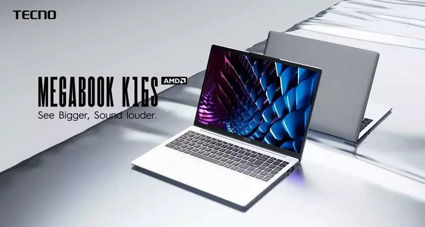 Tecno представляет доступный ноутбук MegaBook K16S с процессором Ryzen 5