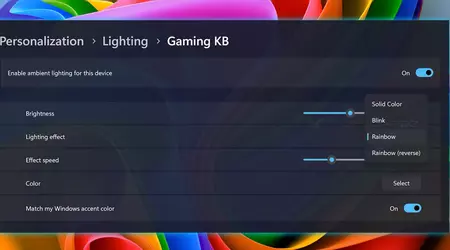 У Windows 11 додадуть керуванням пристроями з RGB підсвіткою