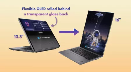 Lenovo is preparing the experimental Lenovo Legion Pro Rollable laptop, with a screen that extends vertically and 'flows' onto the lid