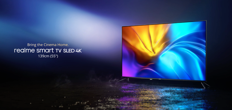 Realme Smart TV SLED: 55-дюймовый 4K-телевизор c тонкими рамками, стереодинамиками и чипом MediaTek за $585