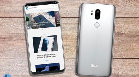 Official rendering of the LG G7 ThinQ: a large screen with a cutout, like the iPhone X